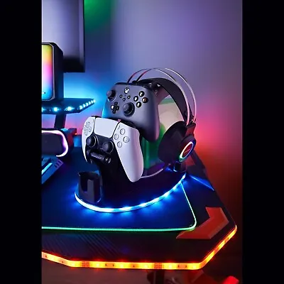 New Goodmans Gaming Headset & Controller Stand With LED Lights • £38.99