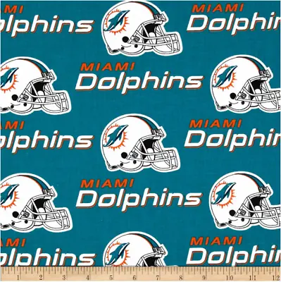 NFL Miami Dolphins 6459-D Cotton Fabric By The Yard • $19.95