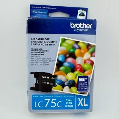 Brother LC 75C XL Color Cyan Ink Cartridge For MFC J825DW J835DW Exp. 02/2015 • $9.99