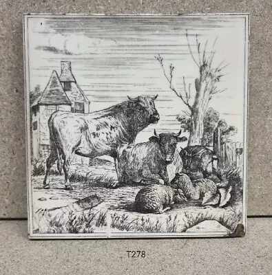 Antique Minton Tile - Farm Animals Series - WP Simpson C.1880 - (T278) • £35