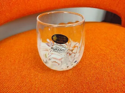 Vintage Murano Glass White Crystal Tumbler With Tags • $15