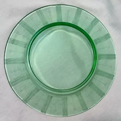 Green Vaseline Depression Glass Dessert/Salad Plates - Set Of 4 • $30