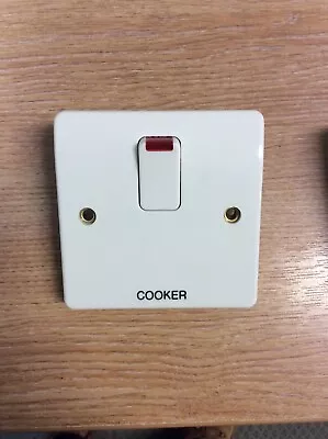 £6.37 • Buy MK K5423 WHI 20A DP Switch + Neon White Marked  COOKER 