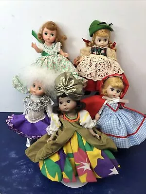 8” Madame Alexander Doll Lot Of 5 Dolls Scarlett Brazil Swiss Ice Skater #MA35 • $35