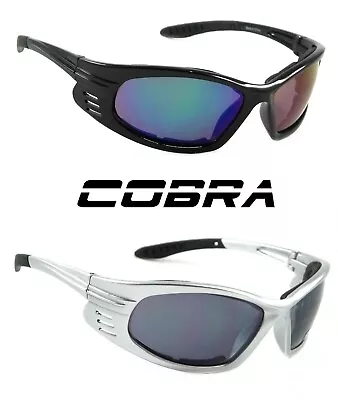 NWT Motorcycle Goggles Sunglasses Cobra Biker Padded Anti Fog Wrap Frame • $11.50