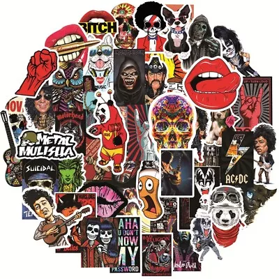 10 Random Rock And Roll Band Stickers Music Decals Hydro Yeti Car Free Shipping • $3.49