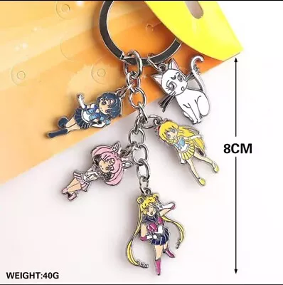 Anime Sailor Moon White Artemis Luna Cat Metal Keyring Key Ring Chain Pendant AU • $13.95