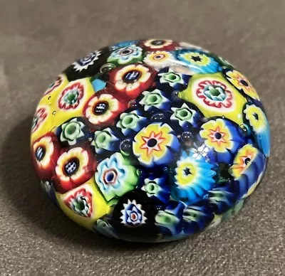 Vintage Murano Multicolor Millefiori Glass Paperweight Italy • $32.77