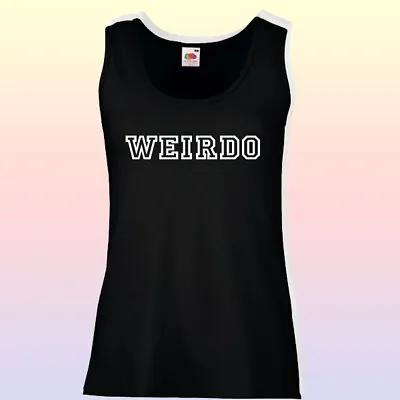 £9.95 • Buy Ladies Vest Top Tank T-Shirt Slogan Weirdo Womens Fitness Gym Workout Boho Yoga