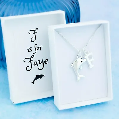 £11.49 • Buy Dolphin Necklace, Personalised Gift, Childrens Jewellery, Cute Ocean Pendant