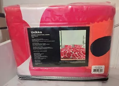 Marimekko Queen/Full Duvet Cover + 2 Shams Unikko Red Floral Cotton New  • $149.99