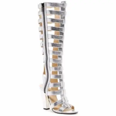 Michael Antonio Women's Kimido-Met Tall Gladiator Sandal (1047) Silver Size 7.5 • $63.81