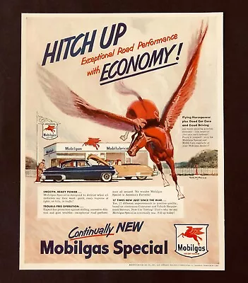 1950 Mobilgas Advertisement Service Station Flying Pegasus Horse Vtg Print AD • $11.99