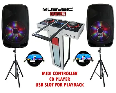 Complete Professional DJ System 4000W MIDI Controller CD USB Active 15  Speakers • $1099.99