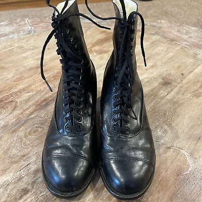 Antique - VICTORIAN / Ladies Black  Leather Boots Early  1900's Size 8-9 ? • $90