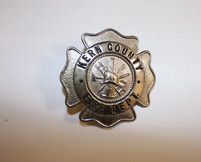 Kern County Fire Dept. Silver Older Hat Badge  Good Used Cond. CA California • $44.74