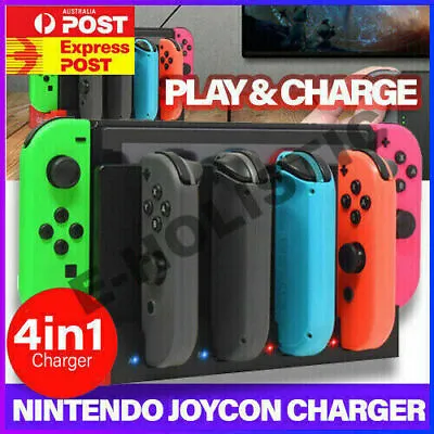Joy Con 4 Port Controller Charger Charging Dock Nintendo Switch OLED Arceus • $22.95