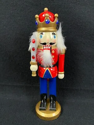Wooden Nutcracker Holding Sword Christmas Decoration Figurine 9 1/2  Tall • $8.49