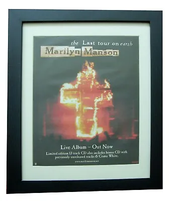 MARILYN MANSON+Last Tour Earth+POSTER+AD+ORIGINAL 1999+FRAMED+FAST GLOBAL SHIP • $88.34