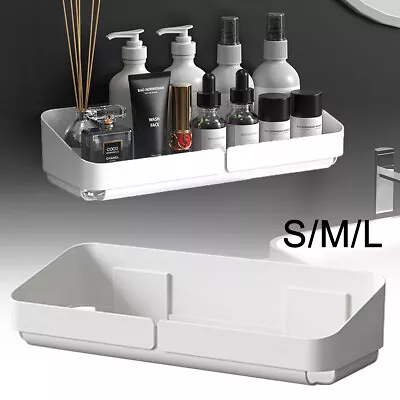 Wall Storage Shower Suction Shelf Bathroom Basket Corner Caddy Rack Kitchen • $11.59