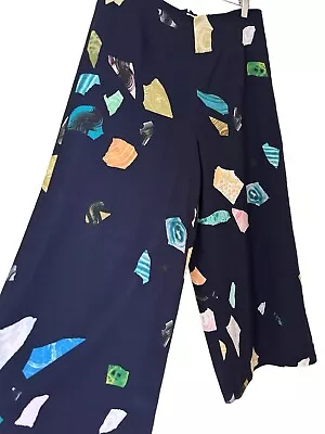 NEW Gorman Navy Terrazzo Print Culotte Pants Size 14 BNWT • $85