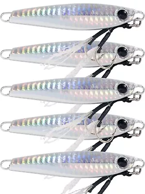 Slow Pitch Jigs 80g. - Metal Fishing Spoon - Heavy Bait Lure - Pack Of 5 • $24.99