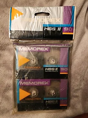 Memorex HBS II 90 2 Cassette Tapes SEALED NOS • $11