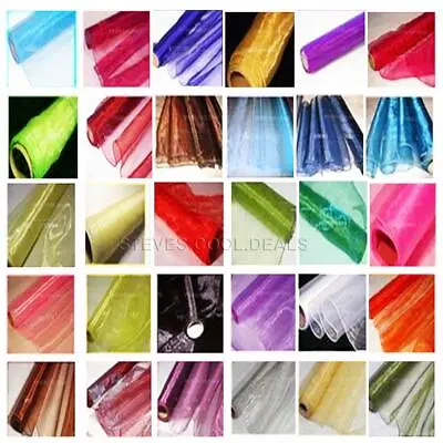 £2.45 • Buy Organza Fabric Draping Hanging Swags Chair Bows Wedding Table Runner Sash Voile
