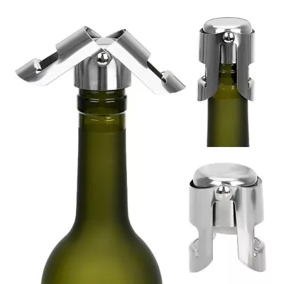 Champagne Wine Bottle Stopper Stop Pressure Stainless Steel • £4.94