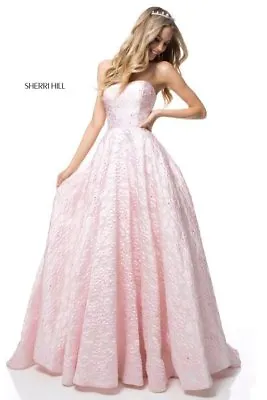 Sherri Hill 51623 Pink Stunning Pageant Prom Ball Gown Dress Sz 12 • $422.50