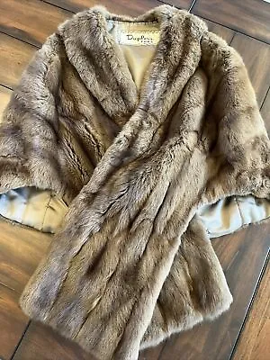 Vintage Duplers Fine Fur Mink (?) Ladies Coat Shawl Cape Stole Shrug - Beautiful • $149.95