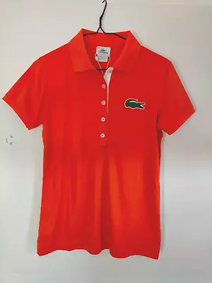Lacoste Sport Womens Orange Polo Shirt Size 38 New With Tags • $60