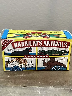 Vintage Nabisco Barnums Animals Crackers Yellow Box Caged W/ Circus Ringmaster • $24.99