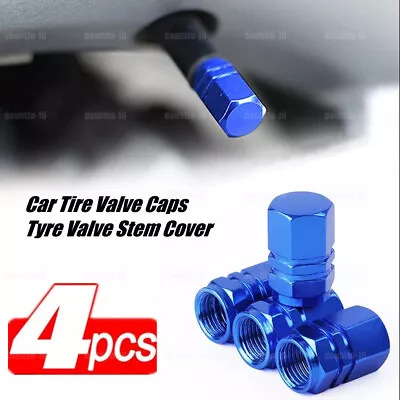 4pcs Blue Car Truck Bike Tyre Tire Wheel Rim Valve Stem Caps Cover Accessories • $3.03