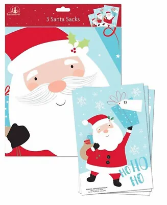 £3.75 • Buy 3 X Large Santa Sacks Multipack Father Christmas Xmas Present Bags