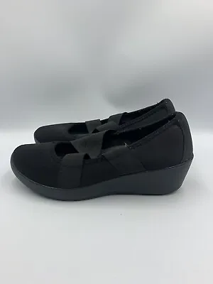 Crocs Dual Comfort Black Textile Wedged Mary Jane Size 7 • $19.99