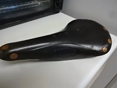 Vintage All Leather Brooks Bike Saddle Made In England Seat Black • $99