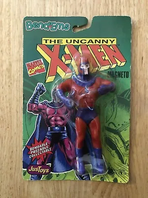 Vintage 1991 Just Toys Marvel Bend Ems MAGNETO Figure NIP • $13.99