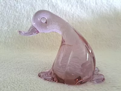 Vintage Mid-Century Alexandrite Murano Hand Blown Glass Duck 4  Figurine • $67