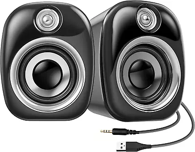 Computer Speakers 2.0 Stereo Mini Desktop Speaker USB Powered & 3.5Mm Aux-In P • $19.99