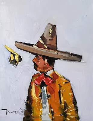 JOSE TRUJILLO Oil Painting IMPRESSIONISM Collectible ORIGINAL Mexican Cowboy • $48
