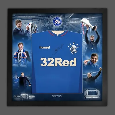 £51 • Buy Steven Gerrard Signed Rangers Fc Football Shirt In A Picture Mount Display