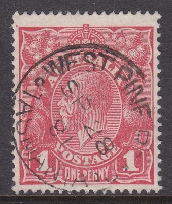 $21.50 • Buy KGV Heads Single Wmk 1d Red Die 1 FU *WEST PINE ROAD TAS POSTMARK* SG 21c (260)