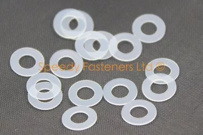 Nylon Dzus Plastic Clear Washers M6 6.3mm 12mm OD 0.5mm Thick • £4