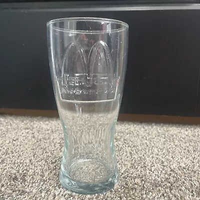 Vintage 1992 Clear Embossed McDonalds Drinking Glass Cup Collectors Glassware • $6.50