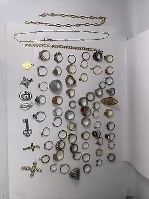 Lot Of 62 Rings Vintage To Modern Plus 6 Charms Necklaces  Bracelet • $30