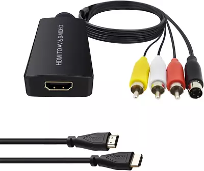 HDMI To S Video Converter HDMI To Audio Video Converter HDMI To RCA Adapter With • $34.92