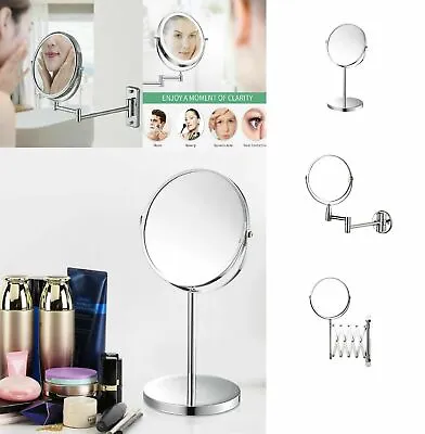 £8.49 • Buy Wall Mounted Double Sided Magnifying Extending Shaving Cosmetic Makeup Mirror
