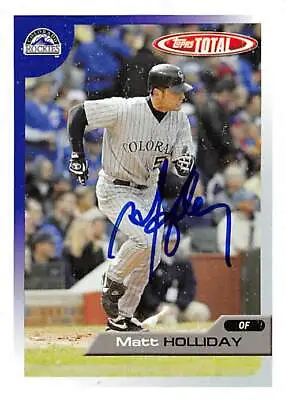 Matt Holliday Autographed Baseball Card (Colorado Rockies) 2005 Topps Total #96 • $22