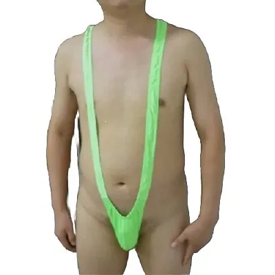 Borat Style Black Mankini Thong Fancy Dress Stag  **free Postage • £2.99